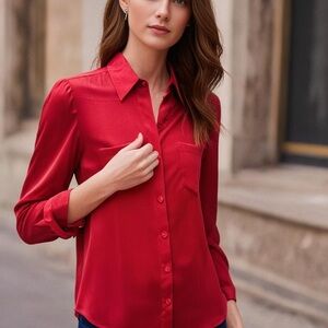 Elegant Red Women's Top